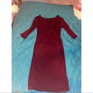 Burgundy maternity dress
